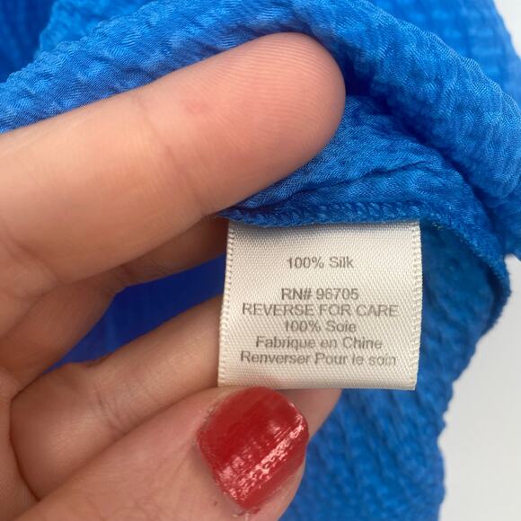 Rebecca Taylor Women's Blue Silk Sleeveless Ruffle Tank Blouse Size 2 - Picture 8 of 9